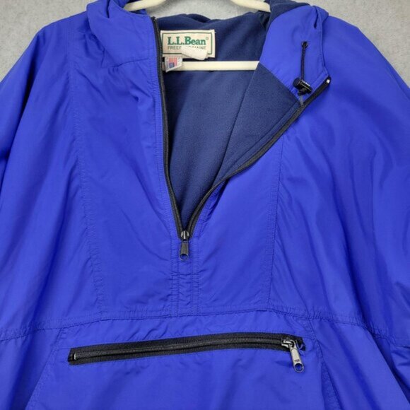 Vintage LL Bean Jacket Mens XL Blue Hooded Pullover Fleece Lined Made USA 90s - Picture 4 of 14